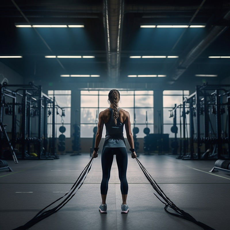 Femme en salle de fitness et musculation. Studio Fit, le club de sport qui vous coach
